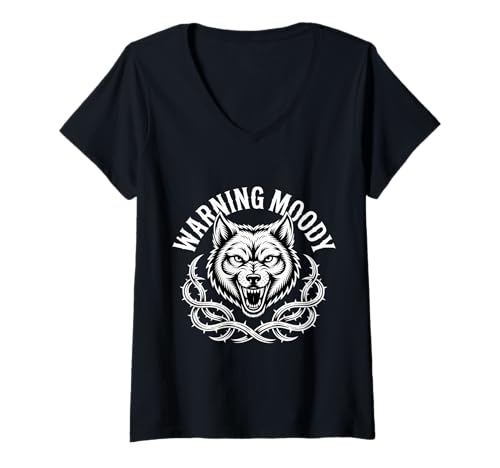 Damen Warning Moody Emotional Attitude Behavior Swing - T-Shirt mit V-Ausschnitt Damen Warning Moody Emotional Attitude Behavior Swing - T-Shirt mit V-Ausschnitt von Freche Stimmung mürrische Stimmungswarnung