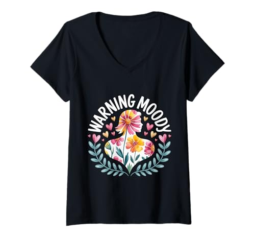 Damen Warning Moody Emotional Attitude Behavior Swing - T-Shirt mit V-Ausschnitt Damen Warning Moody Emotional Attitude Behavior Swing - T-Shirt mit V-Ausschnitt von Freche Stimmung mürrische Stimmungswarnung
