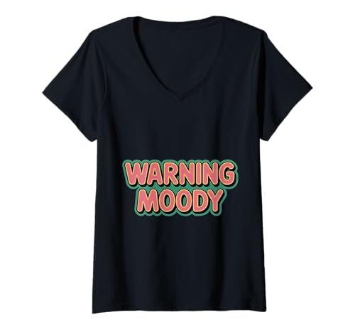 Damen Warning Moody Emotional Attitude Behavior Swing |- T-Shirt mit V-Ausschnitt Damen Warning Moody Emotional Attitude Behavior Swing |- T-Shirt mit V-Ausschnitt von Freche Stimmung mürrische Stimmungswarnung