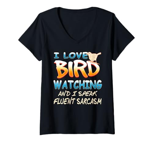 Damen Ich Liebe Vogelbeobachtung und Sarkasmus Style T-Shirt mit V-Ausschnitt Damen Ich Liebe Vogelbeobachtung und Sarkasmus Style T-Shirt mit V-Ausschnitt von Freche Tier Sprüche für Natur Fans