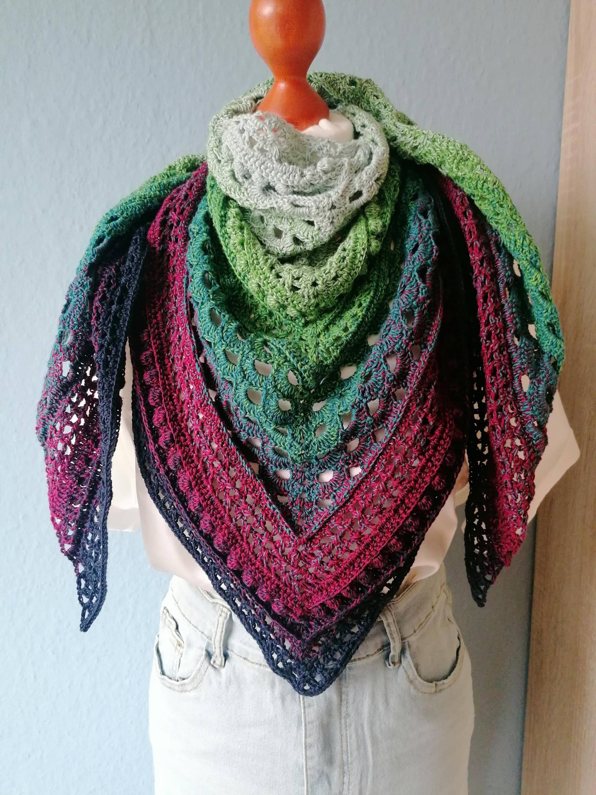 Dreieckstuch Gehäkelt "Jungle Vibe" von FrecheMaschen