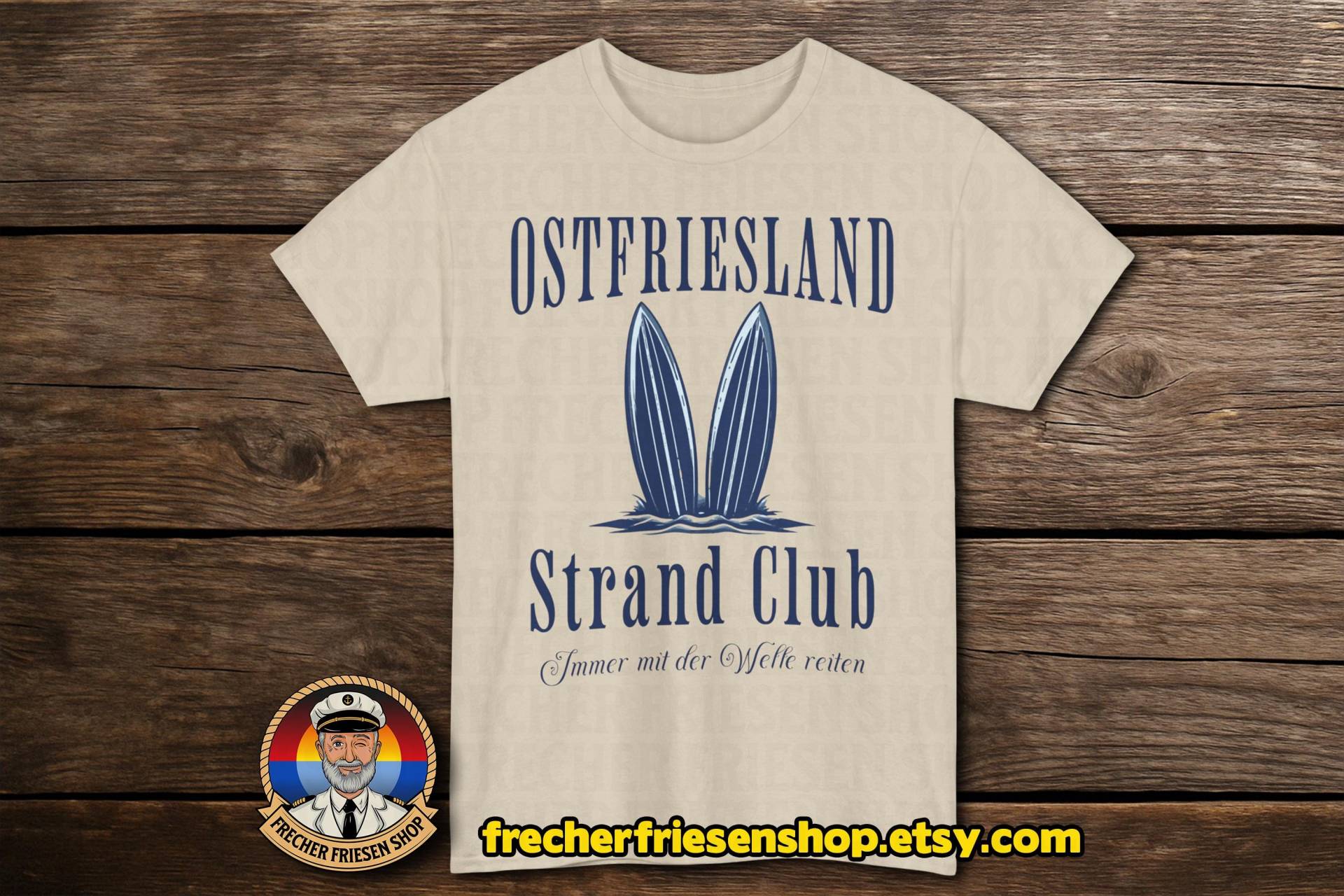 Wellenreiter - Surfer T-Shirt Ostfriesland Strand Club Sommer Herren & Frauen Urlaub Am Meer Küste von FrecherFriesenShop