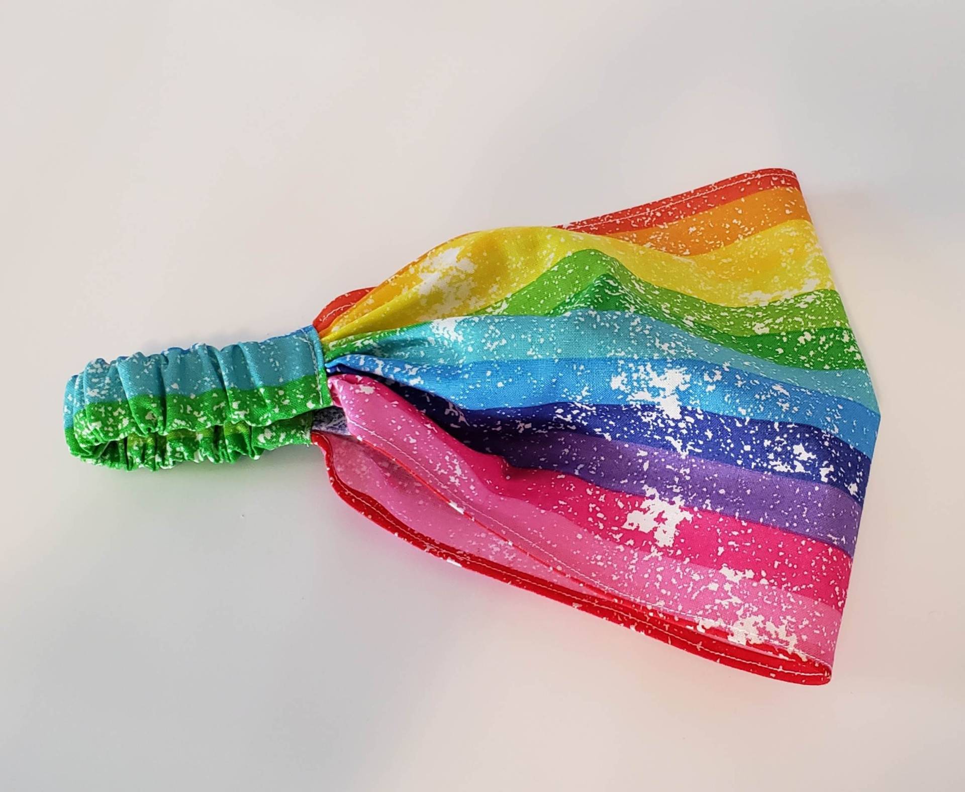 Rainbow Bright Stripe Breites Stirnband Von Freckles Garden| Fahrrad Gesicht Bandana| Dreadlock Headwrap| Krankenschwester Stirnband| Sweatband von FrecklesGarden