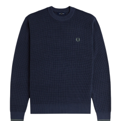 Fred Perry Blauer Prägungs-baumwollpullover von Fred Perry