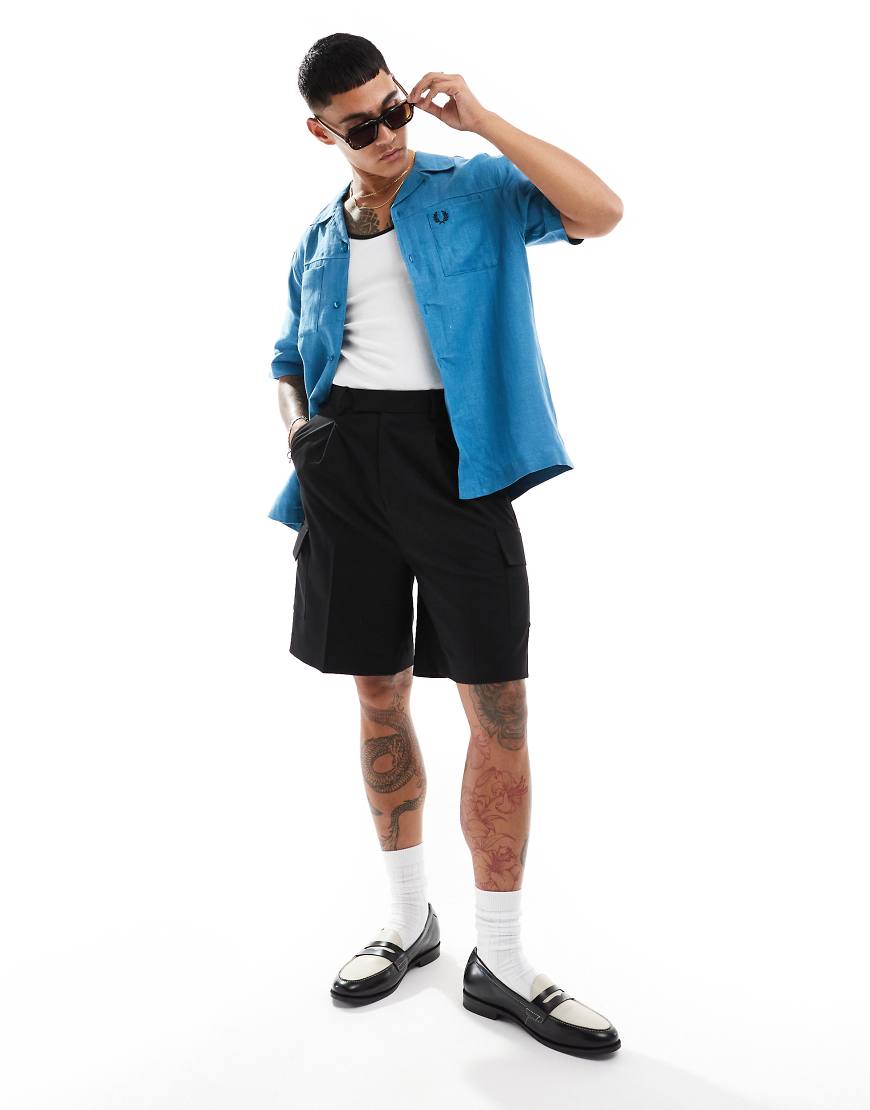 Fred Perry - Blaues Leinenhemd von Fred Perry