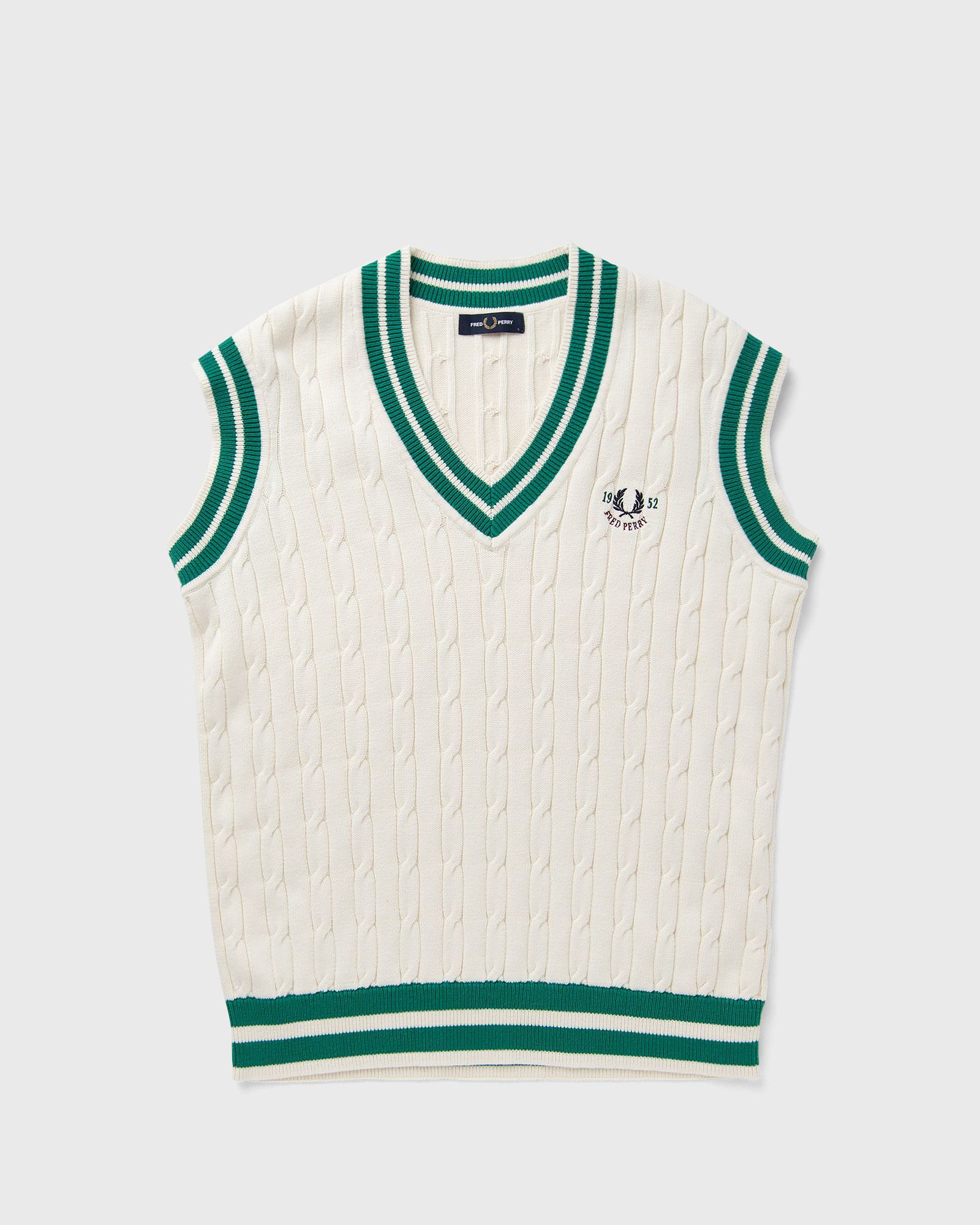 Fred Perry CABLE KNIT TENNNIS TANK men Vests beige in Größe:L Fred Perry CABLE KNIT TENNNIS TANK men Vests beige in Größe:L von Fred Perry