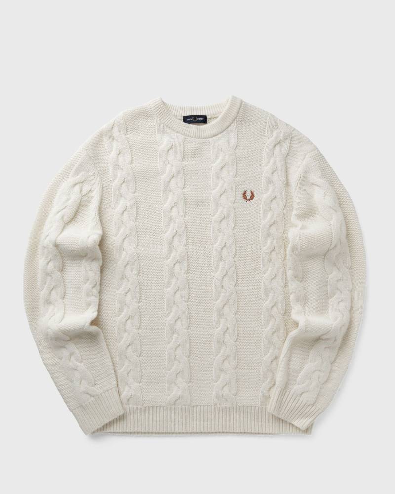 Fred Perry CHUNKY CABLE KNIT JUMPER men Pullovers beige in Größe:M von Fred Perry