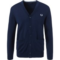 Fred Perry Herren Cardigan blau Wolle unifarben von Fred Perry