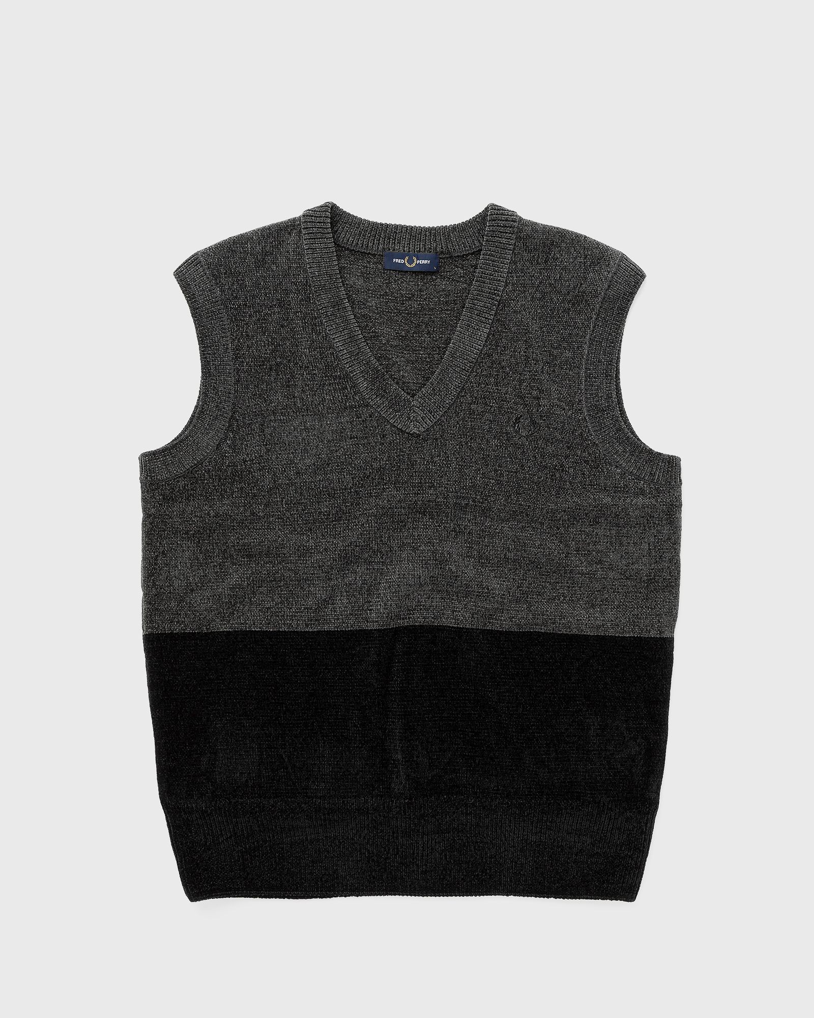 Fred Perry Colourblock Chenille Tank men Vests black|grey in Größe:L von Fred Perry