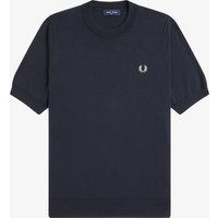 Fred Perry Feinstrick-T-Shirt mit Rundhalsausschnitt und Rippbündchen in M von Fred Perry