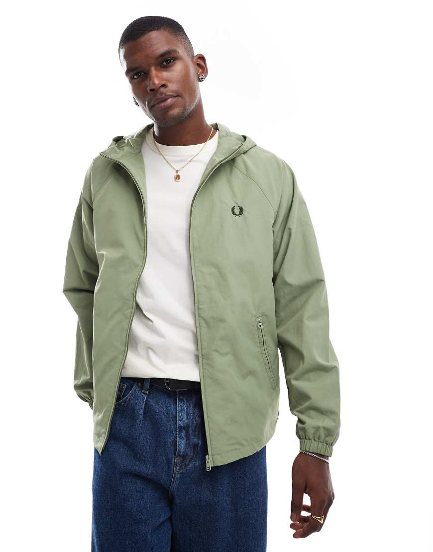 Fred Perry - Grüne Shell-Jacke aus Taslan mit Kapuze von Fred Perry