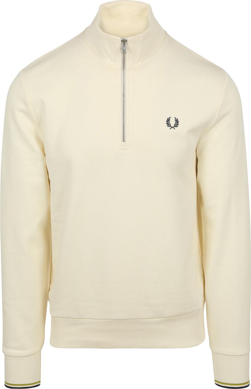 Fred Perry Half Zip Pullover Ecru 46A - Größe XL von Fred Perry