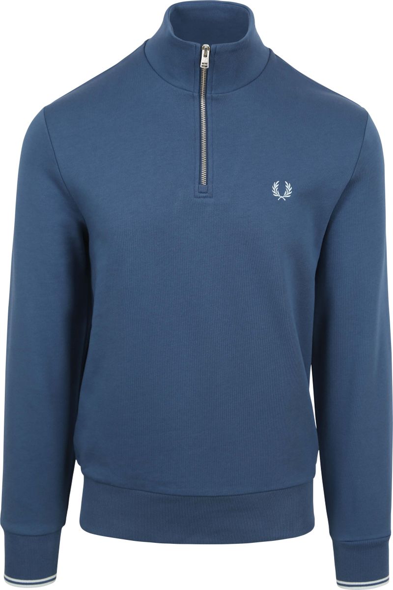 Fred Perry Half Zip Pullover Mid Blau - Größe M von Fred Perry