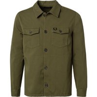 Fred Perry Herren Overshirt grün Baumwolle von Fred Perry