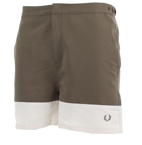 Fred Perry Herren Badehose S3508 (as3, Alpha, m, Regular, Regular, Grün/Weiß) von Fred Perry