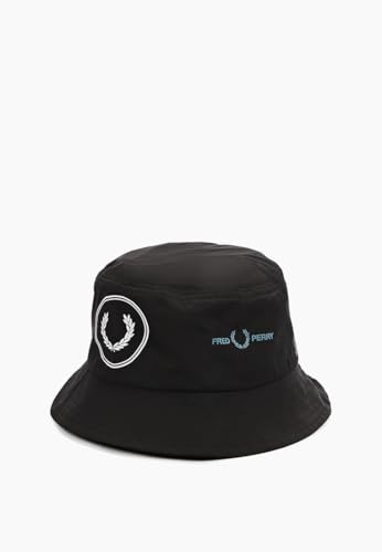 Fred Perry Herren HW6678 Fischerhut mit grafischem Markenlogo in Schwarz, Größe M von Fred Perry