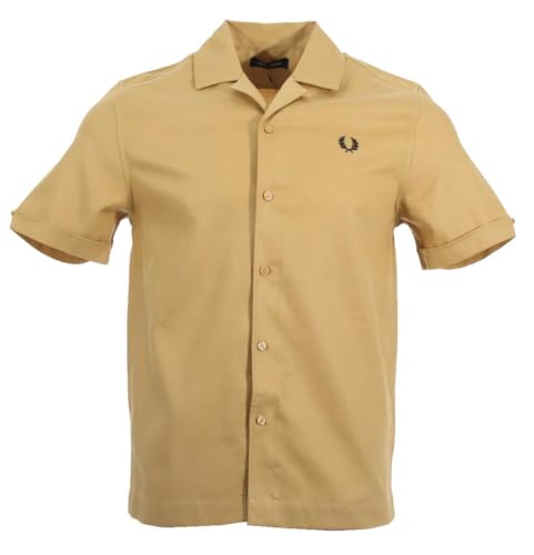 Fred Perry Herren Kurzarm Hemd M3689 (DE/NL/SE/PL, Alphanumerisch, L, Regular, Regular, Desert) von Fred Perry