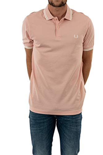 Fred Perry Herren M3600 Polohemd, Rosa Claro-Blanco, M von Fred Perry