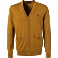 Fred Perry Herren Cardigan braun Wolle unifarben von Fred Perry