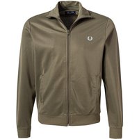 Fred Perry Herren Trainingsjacke grün Baumwolle unifarben von Fred Perry