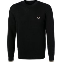 Fred Perry Herren Pullover schwarz unifarben von Fred Perry