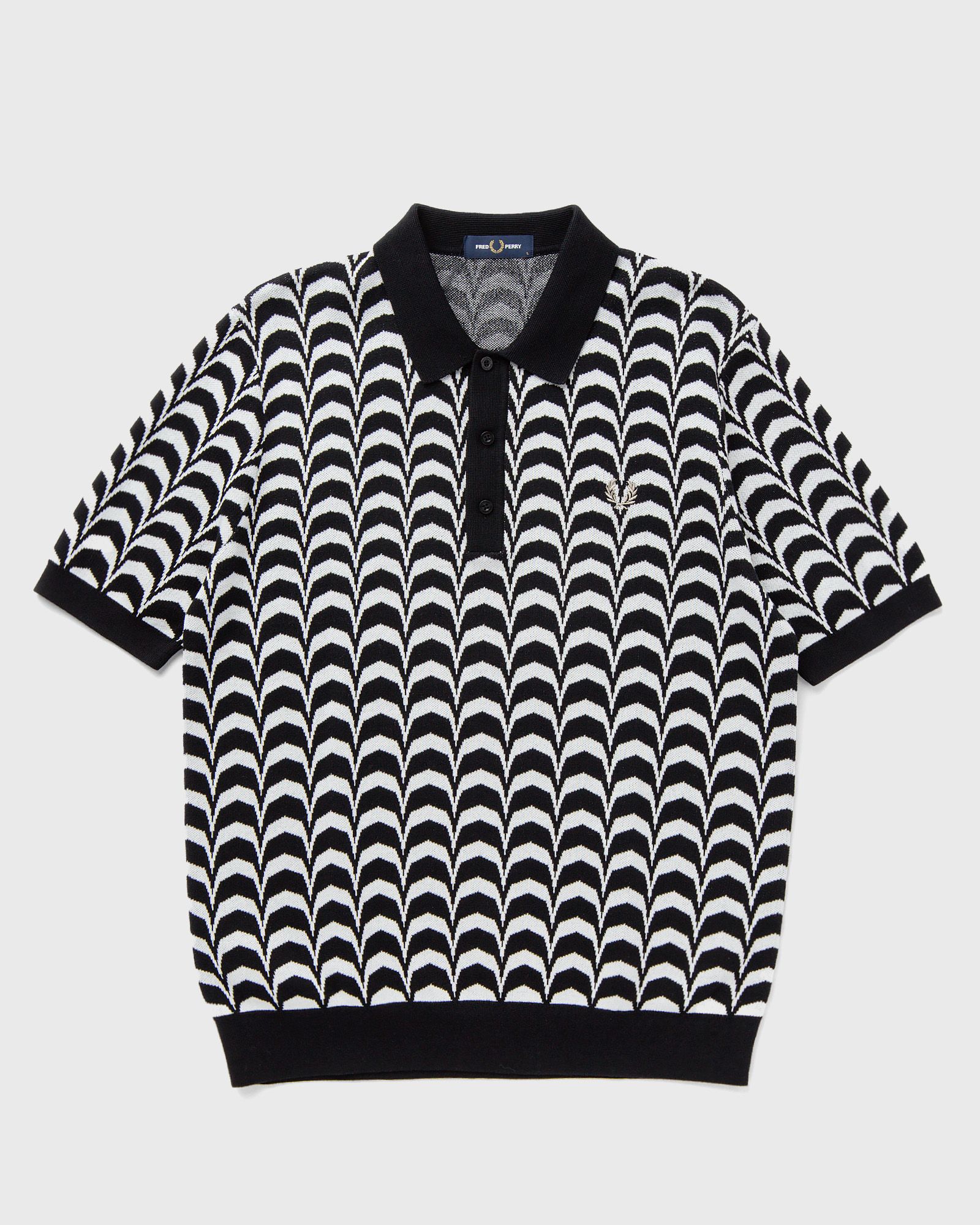 Fred Perry Jacquard Knitted Shirt men Polos black|white in Größe:M von Fred Perry