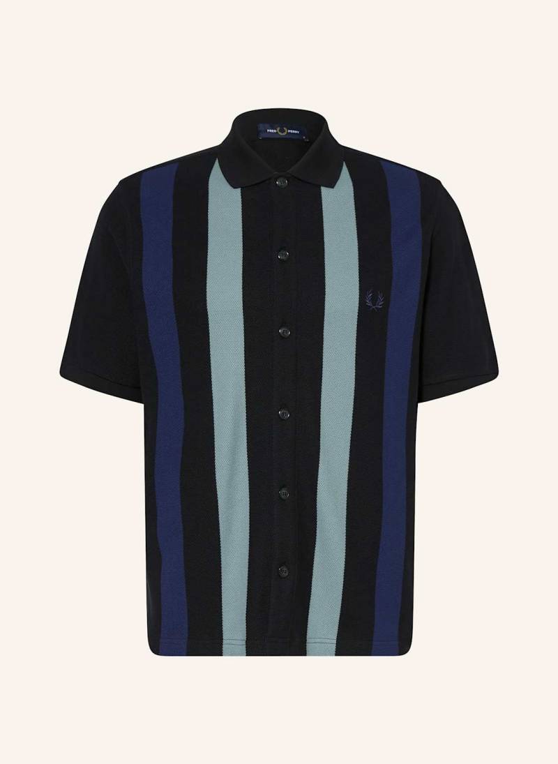 Fred Perry Kurzarm-Hemd Relaxed Fit schwarz von Fred Perry