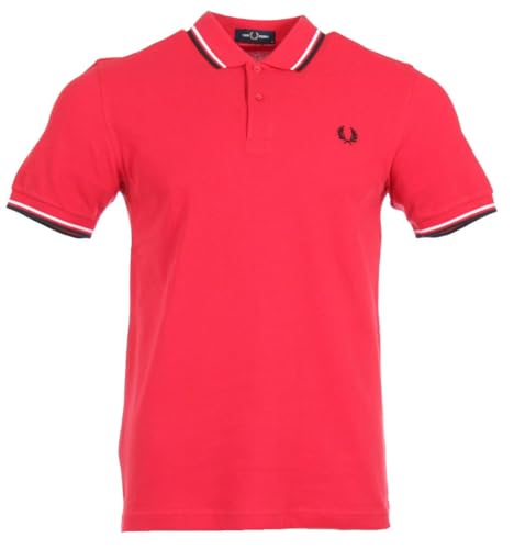 Fred Perry Kurzarm Polo M3600 (DE/NL/SE/PL, Alphanumerisch, S, Regular, Regular, Rot) von Fred Perry