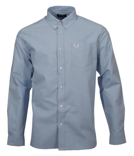Fred Perry Langarm Hemd - SM5140 (DE/NL/SE/PL, Alphanumerisch, M, Regular, Regular, Hellblau) von Fred Perry