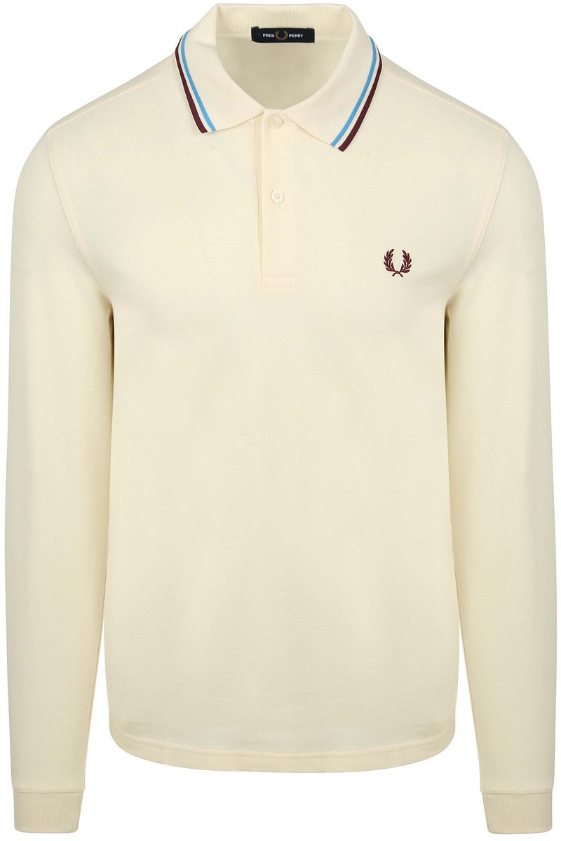 Fred Perry Langarm-Poloshirt Ecru Z46 - Größe XL von Fred Perry