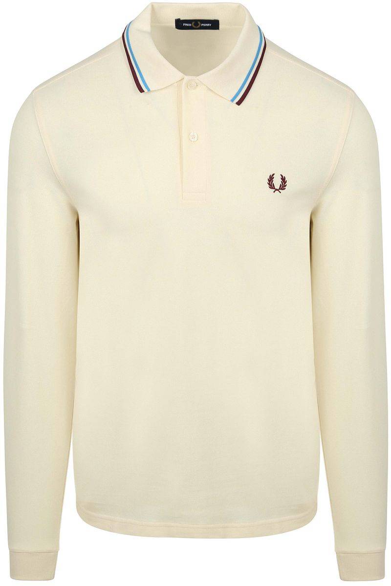 Fred Perry Langarm-Poloshirt Ecru Z46 - Größe XL von Fred Perry