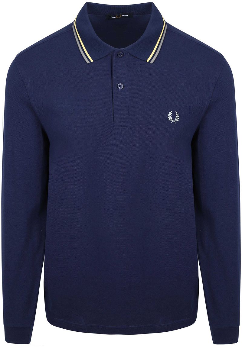 Fred Perry Langarm-Poloshirt Navy 48A - Größe XXL von Fred Perry