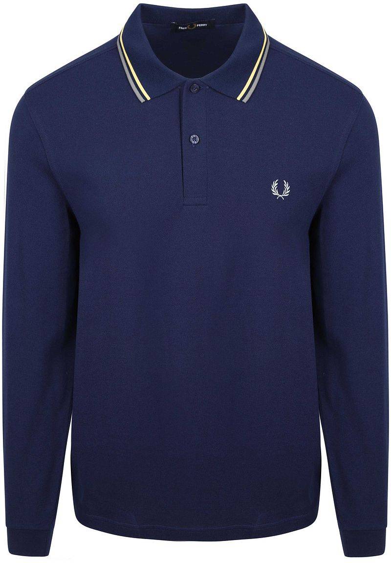 Fred Perry Langarm-Poloshirt Navy 48A - Größe XXL von Fred Perry