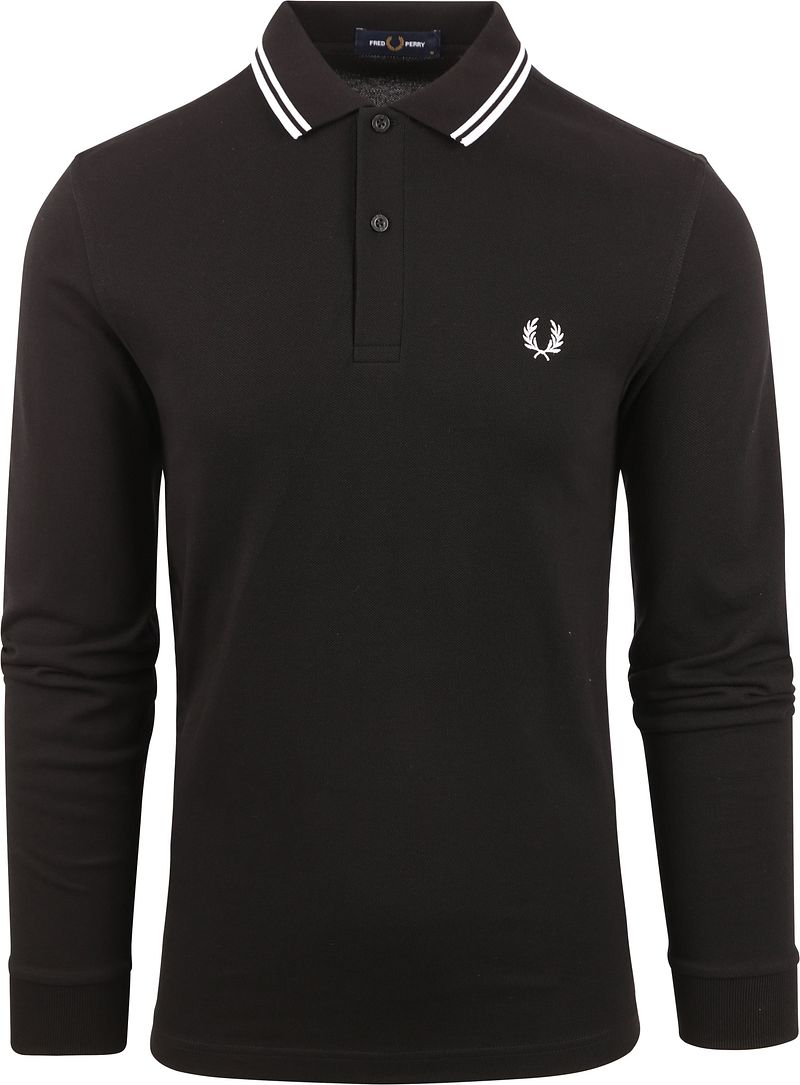 Fred Perry Langarm-Poloshirt Schwarz 350 - Größe M von Fred Perry