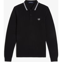 Fred Perry Langarm-Poloshirt aus Baumwoll-Piqué mit Logo-Aufnäher in M von Fred Perry