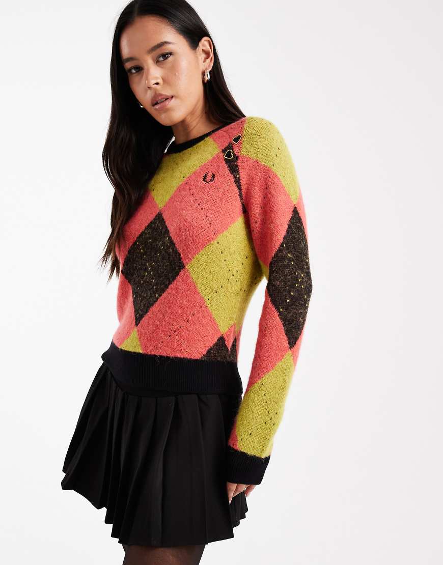 Fred Perry - Mehrfarbiger Pullover mit Argyle-Muster-Bunt von Fred Perry