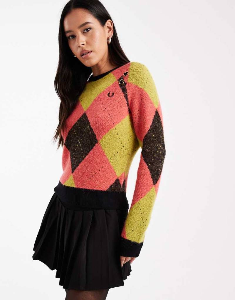 Fred Perry - Mehrfarbiger Pullover mit Argyle-Muster-Bunt von Fred Perry