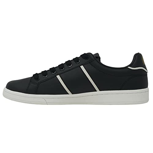 Fred Perry Men's B721 Leather Debossed Branding Sneakers Black in Size 46 von Fred Perry