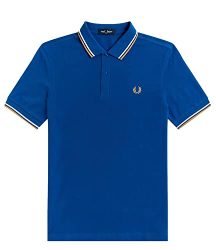 Fred Perry Men's Twin Tipped Polo T-Shirt Blue in Size Medium von Fred Perry