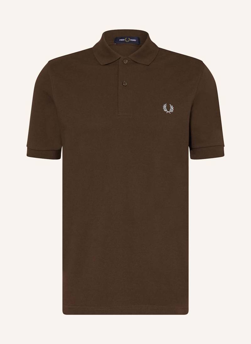 Fred Perry Piqué-Poloshirt Regular Fit braun von Fred Perry