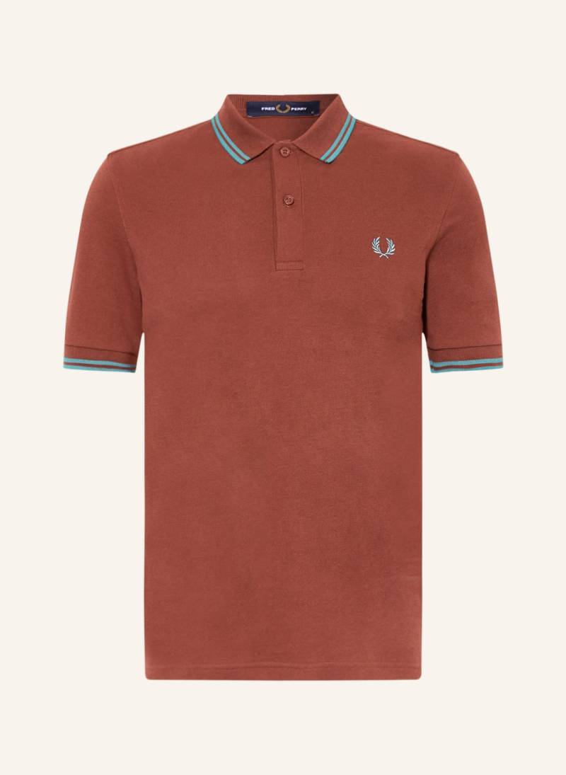 Fred Perry Piqué-Poloshirt m3600 Straight Fit braun von Fred Perry