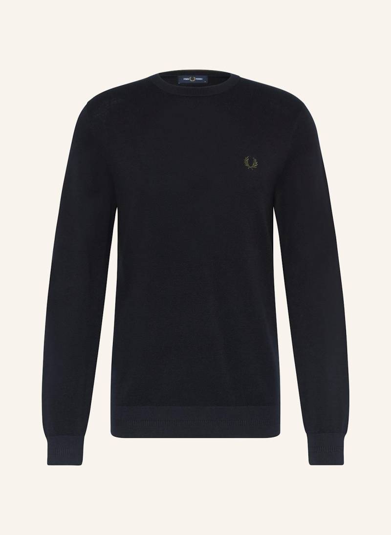 Fred Perry Piqué-Pullover blau von Fred Perry