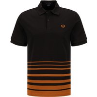 Fred Perry Herren Polo-Shirt orange Baumwoll-Piqué gestreift von Fred Perry