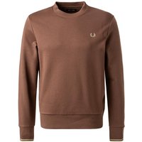 Fred Perry Herren Sweatshirt braun Baumwolle unifarben von Fred Perry