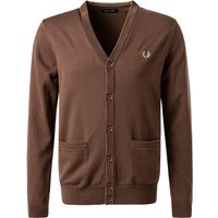 Fred Perry Herren Cardigan braun Wolle unifarben von Fred Perry