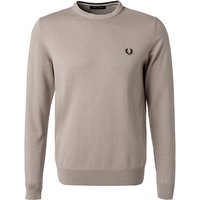 Fred Perry Herren Pullover grau Wolle unifarben von Fred Perry