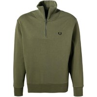 Fred Perry Herren Sweatshirt grün Baumwolle unifarben von Fred Perry