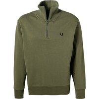 Fred Perry Herren Sweatshirt grün Baumwolle unifarben von Fred Perry