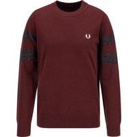Fred Perry Herren Pullover rot Wolle unifarben von Fred Perry