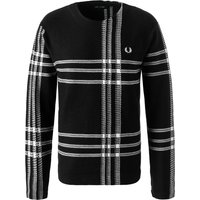 Fred Perry Herren Pullover schwarz Wolle Gemustert von Fred Perry